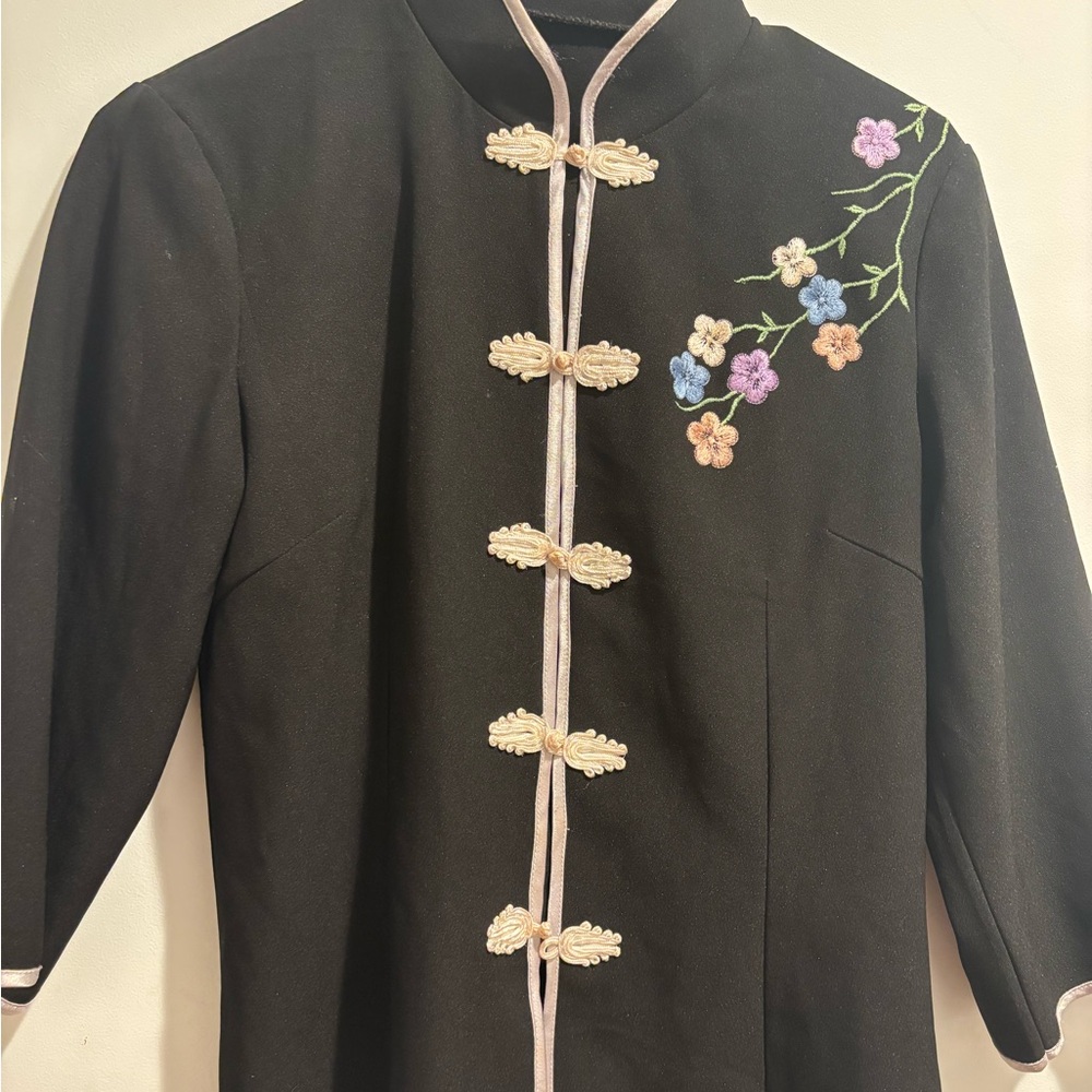 Black Floral Embroidered Jacket